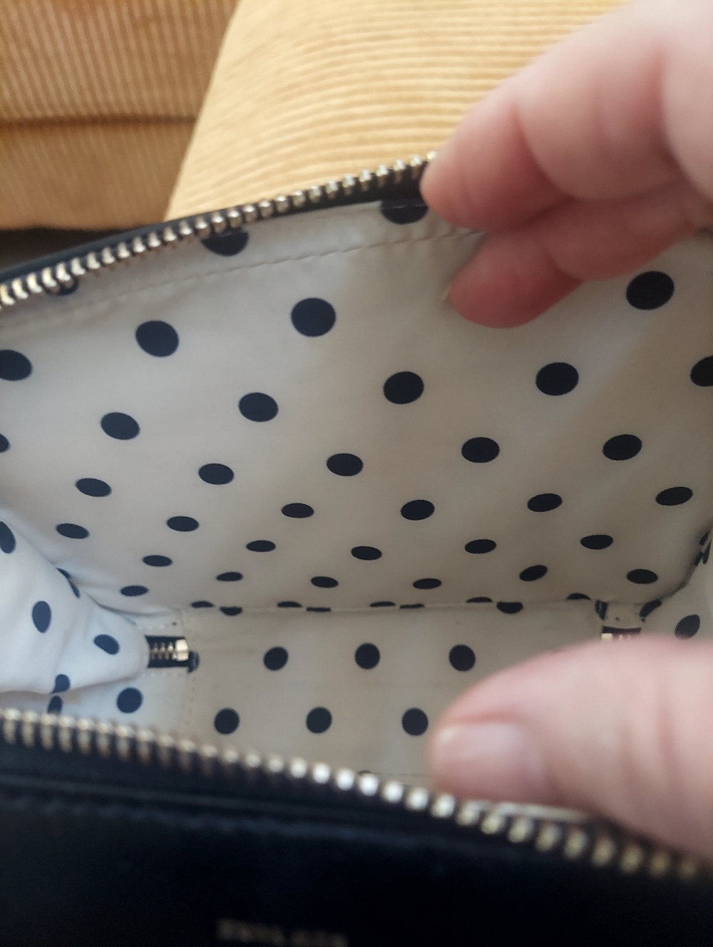 Kate Spade Cabana Polka Dot Crossbody Bag in White and Lavender - Picture 14 of 16